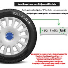 MYldrm Ford Sierra 14 Inç Jant Kapağı Amblemli Gri 4'lü Set 144