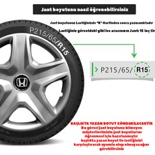 MYldrm Honda Civic 15 Inç Jant Kapağı Amblemli Gri 4'lü Set 119