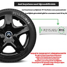 MYldrm Citroen Berlingo 14 Inç Jant Kapağı Amblemli Piano Black 4'lü Set 201