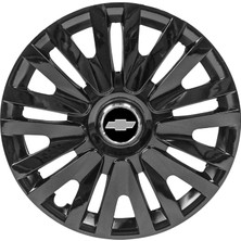 MYldrm Chevrolet Rezzo Sw 15 Inç Jant Kapağı Amblemli Piano Black 4'lü Set 209