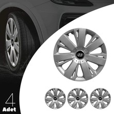 MYldrm Hyundai 15 Inç Jant Kapağı Amblemli Gri 4'lü Set 114