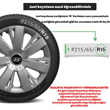 MYldrm Hyundai 15 Inç Jant Kapağı Amblemli Gri 4'lü Set 114