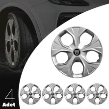 MYldrm Dacia Doker Stapway 15 Inç Jant Kapağı Amblemli Gri 4'lü Set 113