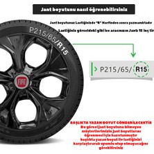 MYldrm Fiat Linea 15 Inç Jant Kapağı Amblemli Piano Black 4'lü Set 212