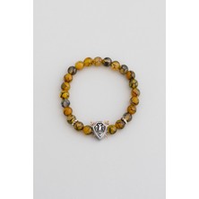 So CHIC Selçuklu Kartalı Ejderha Akik Taşlı Cilalı Gümüş Erkek Bileklik