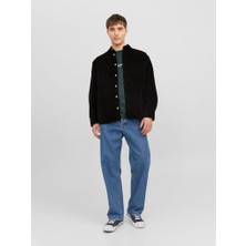 Jack & Jones Oversize Siyah Erkek Gömlek 12239321