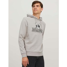 Jack & Jones Kapüşonlu Açık Kahverengi Erkek Sweatshirt 12244219