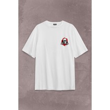 Kendim Seçtim Powell Peralta Skull Kuru Kafa Skeleton Mavi Göz Sırt Ön Baskılı Oversize Tişört T-Shirt