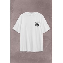 Kendim Seçtim Angry Bear Head Kızgın Ayı Kafa Sırt Ön Baskılı Oversize Tişört T-Shirt