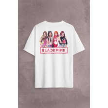 Kendim Seçtim Black Pink Blackpink Kaset Müzik Güney Kore Sırt Ön Baskılı Oversize Tişört T-Shirt