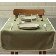 Massarelli Naturel Koton Biyeli Yeşil Runner 40X140 cm