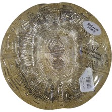 Es Dekor Kaplumbağa Cam Küllük Altın Renk 990 Ayar Gümüş Elde Yıkanabilir