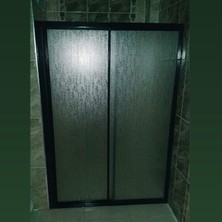 Nokta Duşakabin 140 cm Teknesiz Duşakabin Siyah Profil Plastik Mika Camlı