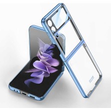 Heptek İletişim Samsung Galaxy Z Flip 4 Kılıf Kamera Lens Korumalı Kenarları Renkli Parlak Sert Şeffaf Kapak
