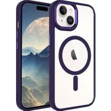 Heptek İletişim Apple iPhone 15 Kılıf Kamera Çıkıntılı Şarj Destekli Renkli Hassas Butonlu Kapak (Krom-Mag)