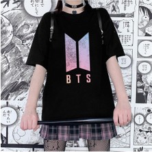 Vsnl Bts Logo Siyah Oversize T-Shirt