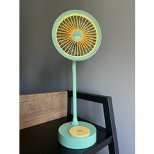 Hepu 9050B Mini Şarjlı Masa Üstü Vantilatör USB Fan 1200 Mah 5 Kollu Süper Soğutma