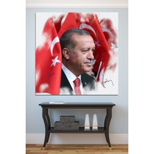 Morfil Sanat Atölyesi Recep Tayyip Erdoğan Yağlıboya Efektli Başkan Erdoğan Rte Kanvas Tablo (7 Farklı Ölçü)