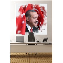 Morfil Sanat Atölyesi Recep Tayyip Erdoğan Yağlıboya Efektli Başkan Erdoğan Rte Kanvas Tablo (7 Farklı Ölçü)