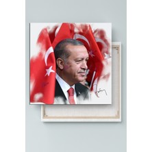 Morfil Sanat Atölyesi Recep Tayyip Erdoğan Yağlıboya Efektli Başkan Erdoğan Rte Kanvas Tablo (7 Farklı Ölçü)