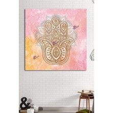 Morfil Sanat Atölyesi Fatımanın Eli Pembe Kanvas Tablo