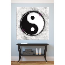 Morfil Sanat Atölyesi Yin Yang Tablo Siyah Kanvas Tablo