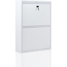 Ata Group Atagroup 2 Li Kilitli Beyaz Metal Ayakkabılık