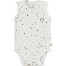 Little Gusto Ayarlanabilir Çıtçıtlı Atlet Cosmos Beyaz Organik Pamuk