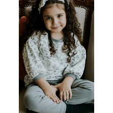 Little Gusto Balon Kollu Sweat Çocuk Orenda Beyaz Organik Pamuk