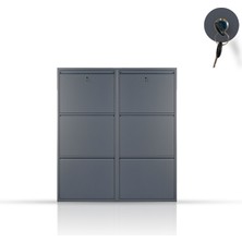 Ata Group Atagroup 3*2 Kilitli Antrasit Metal Ayakkabılık