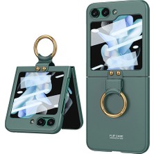 Kupa Samsung Galaxy Z Flip 5 Kılıf Darbe Emici  Yüzüklü Mat Görünüm Ultra Ince Yumuşak Doku Kapak