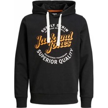 Jack & Jones Erkek Sweatshirt Siyah 12236178 Jjmıkk Hoodie