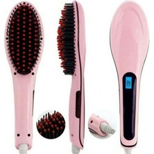 Aktif Market Elektrikli Saç Düzleştirici Tarak Fast Hair Straightener Pratik Pembe Saç Kurutma Tarağı