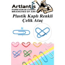 Ataç Renkli Metal Plastik Kaplama 100 Adet Orta Boy 1 Paket Ataş Okul Ofis Belge Düzenleme Paslanmaz Kaplamalı