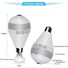 Airstorr Ampul Kamera Wifi V380 App Mini Güvenlik Ip Vr Bulut Depolama 360 Derece Panoramik Kamera