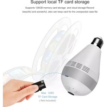 Megamus Ampul Kamera Wifi V380 App Mini Güvenlik Ip Vr Bulut Depolama 360 Derece Panoramik Kamera