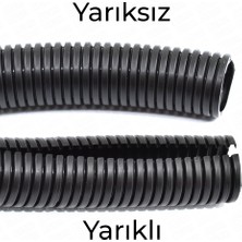 Adam 14 mm Yarıklı Spiral Boru Kablo İzolasyon Hortumu Siyah Esnek