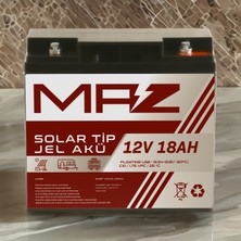 Maz Akü 12 Volt 18 Amper (Ah) Solar Jel Akü (Güneş Paneli Akü)