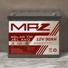 Maz Akü 12 Volt 90 Amper (Ah) Solar Jel Akü (Güneş Paneli Akü)