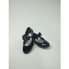 Rose Club Kids Rose Club Kız Çocuk Siyah Rugan Babet Ayakkabı Düz Tabanlı Şık Tasarım