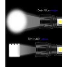 Velliw Ultra Güçlü 2500 Lumen 5W Cob LED USB Şarjlı El Feneri