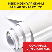 Teknobil Beyaz Folyo Parlak Yapışkanlı Kaplama Folyosu