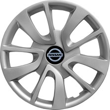MYldrm Nissan Primera 15 Inç Jant Kapağı Amblemli Gri 4'lü Takım 101