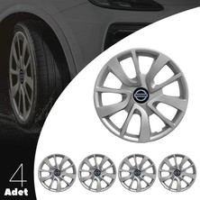 MYldrm Nissan Primera 15 Inç Jant Kapağı Amblemli Gri 4'lü Takım 101