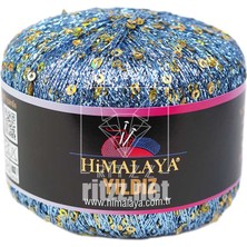 Himalaya Yıldız 58116 Mavi Simli Gold Pullu