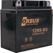 Orbus 12N9-BS 12 V 9 Ah Asit Içinde Karbon Motosiklet Aküsü