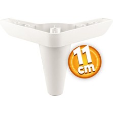 Badem10 Aspen 6'lı Set Mobilya Tv Ünitesi Çekyat Koltuk Kanepe Baza Destek Ayağı Ayakları 11 Cm Beyaz Ayak
