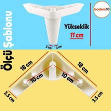 Badem10 Aspen 6'lı Set Mobilya Tv Ünitesi Çekyat Koltuk Kanepe Baza Destek Ayağı Ayakları 11 Cm Beyaz Ayak