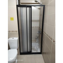 Nokta Duşakabin 90 cm Teknesiz Duşakabin Siyah Profil Plastik Camlı