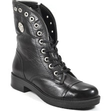 Beety KT-0456 Hakiki Doğal Deri Siyah Kadın Postal Bot